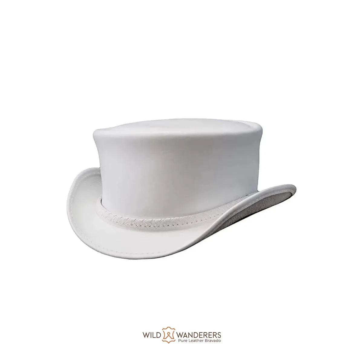 Ghost Rider | White Leather Top Hat