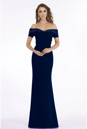 Gia Franco - 12916 - Off-The-Shoulder Evening Dress with Glittering Bead Embellishments