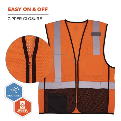 Glowear 8210z Hi-vis Class 2 Mesh Vest, Small To Medium, Orange, Ships In 1-3 Business Days