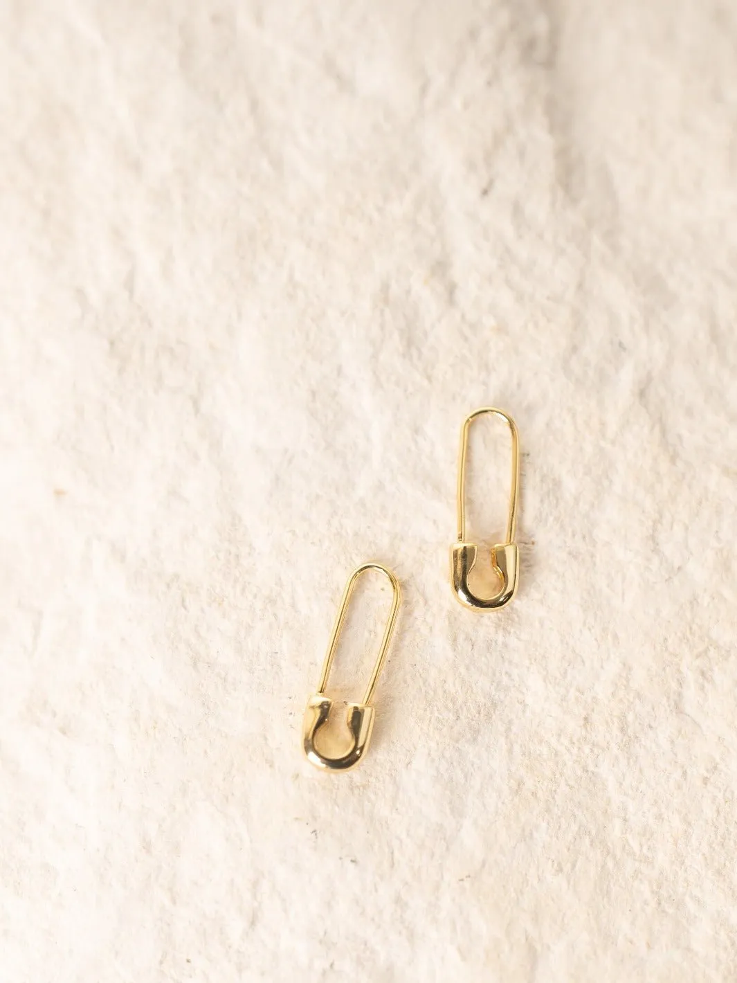 Gold Safety Pin Threader Earrings