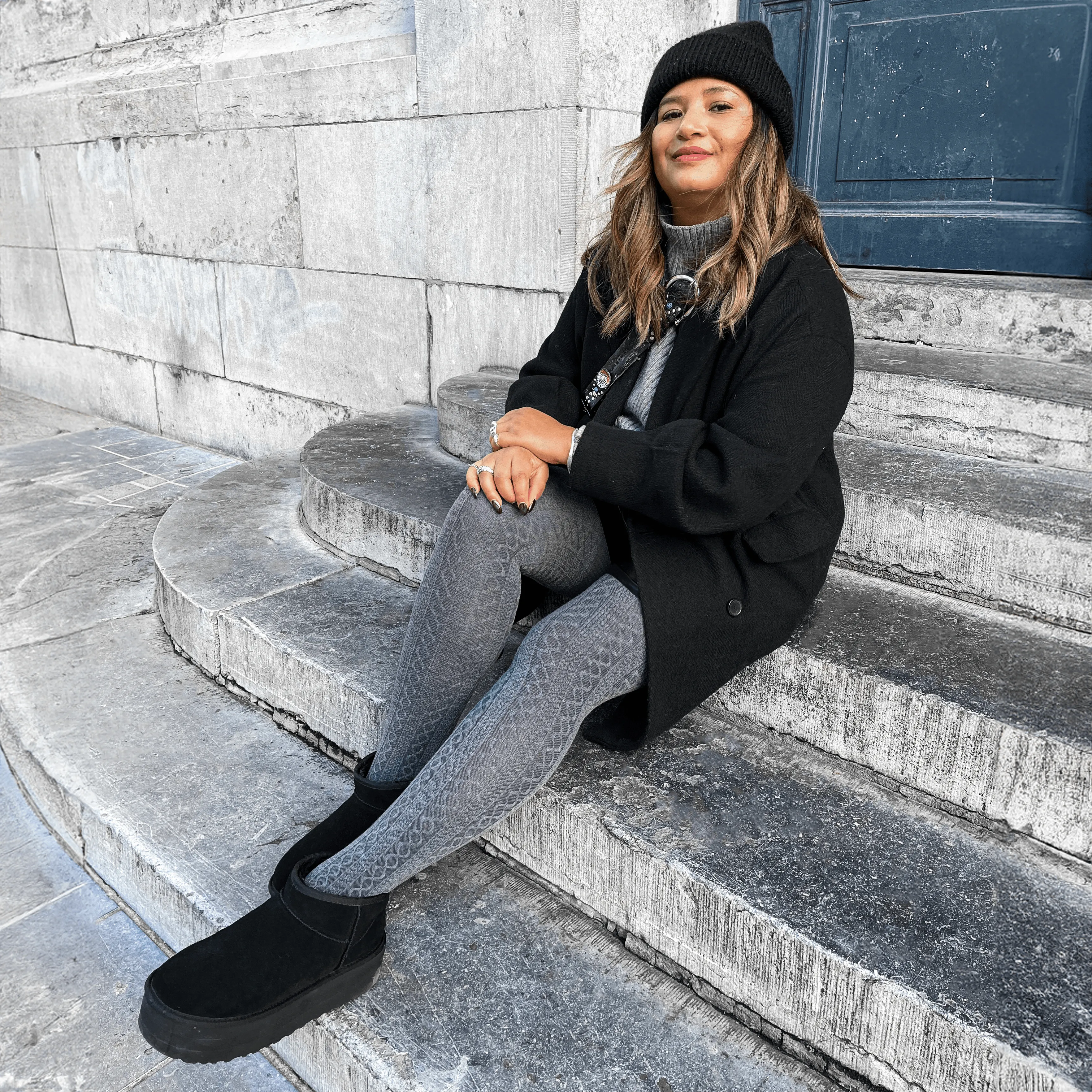 Grannies Merino Wool Tights - Slate Gray