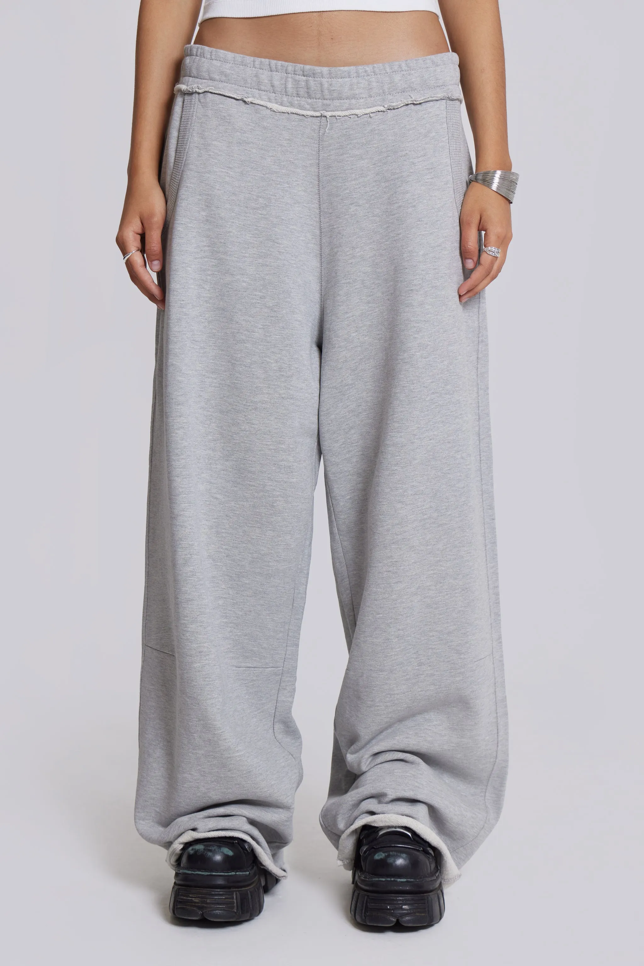 Grey Marl Baggy Monster Joggers