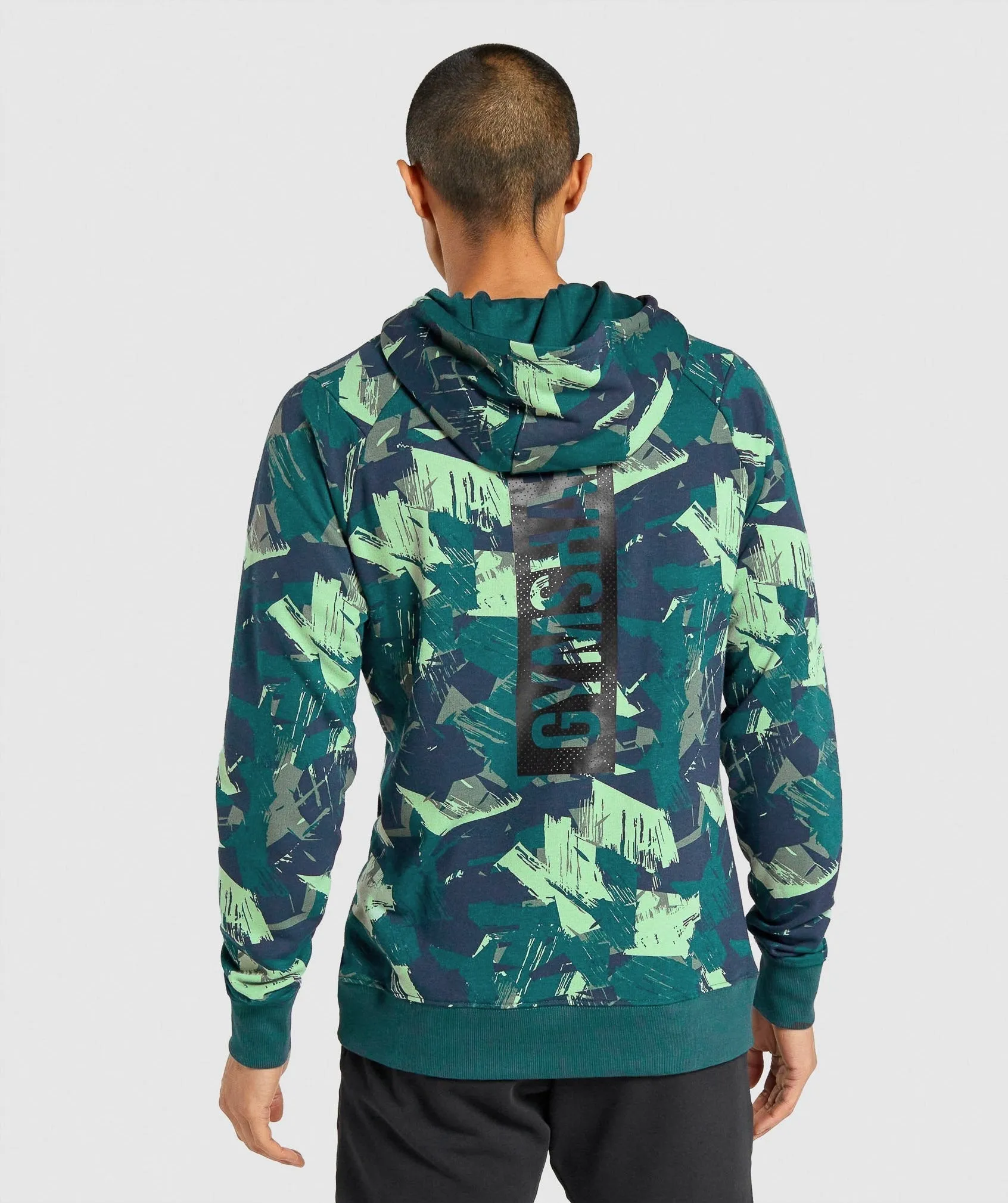 Gymshark Bold Hoodie - Green Print