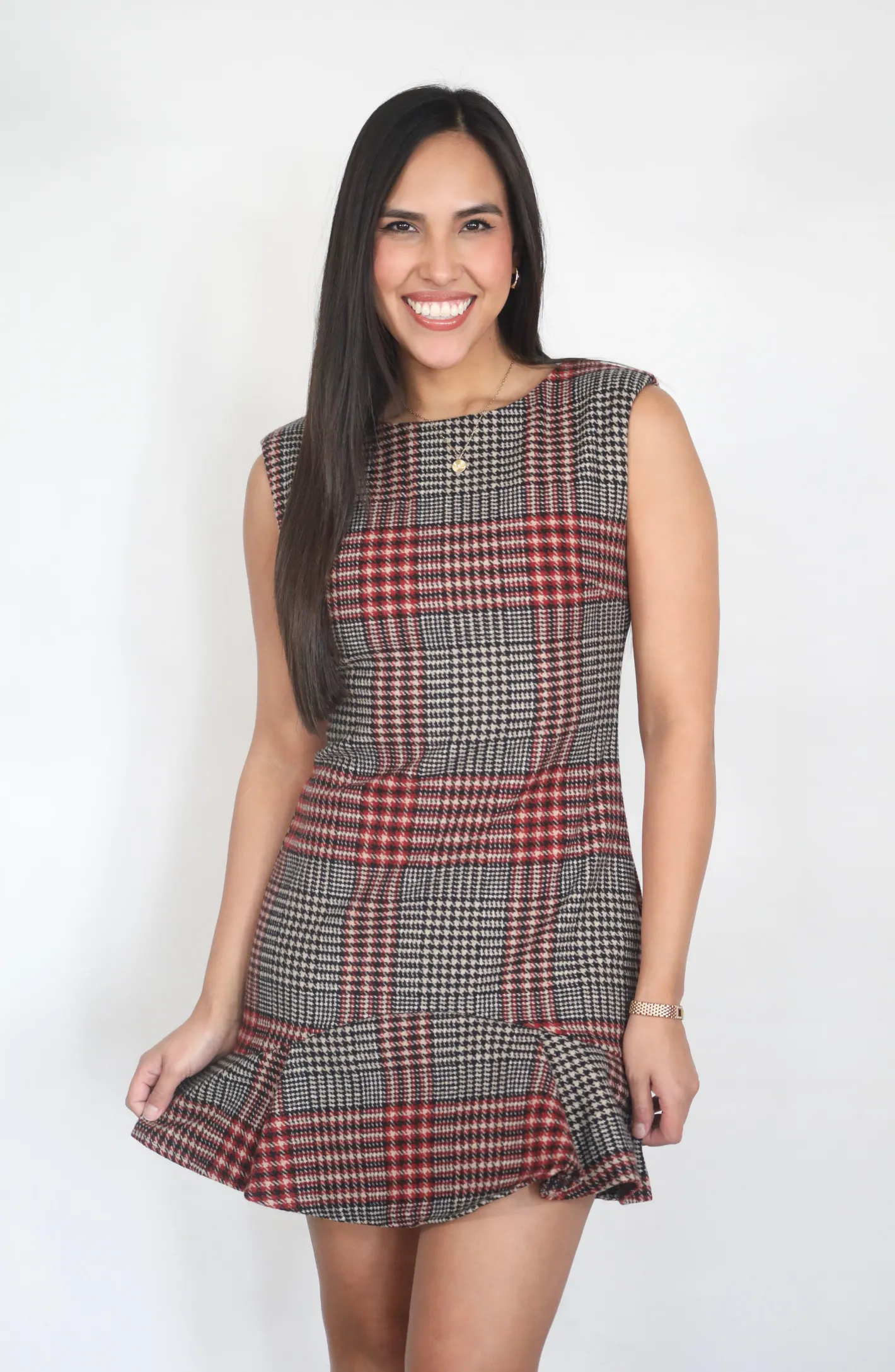 Hanging The Garland Plaid Mini Dress