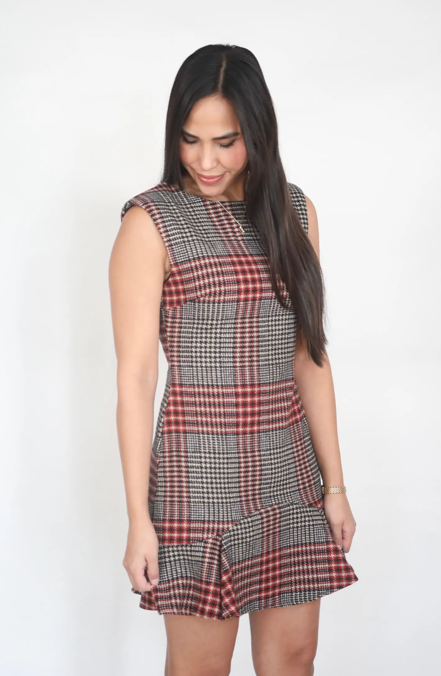 Hanging The Garland Plaid Mini Dress