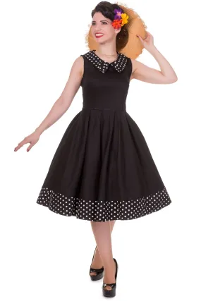 Hazel vintage Inspired Swing Dress in Black