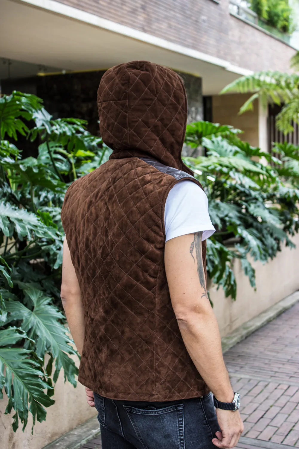 HD Suede  - Leather Vest in Brown