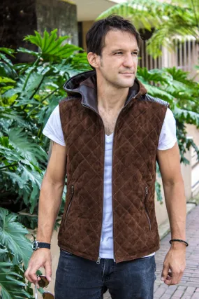 HD Suede  - Leather Vest in Brown