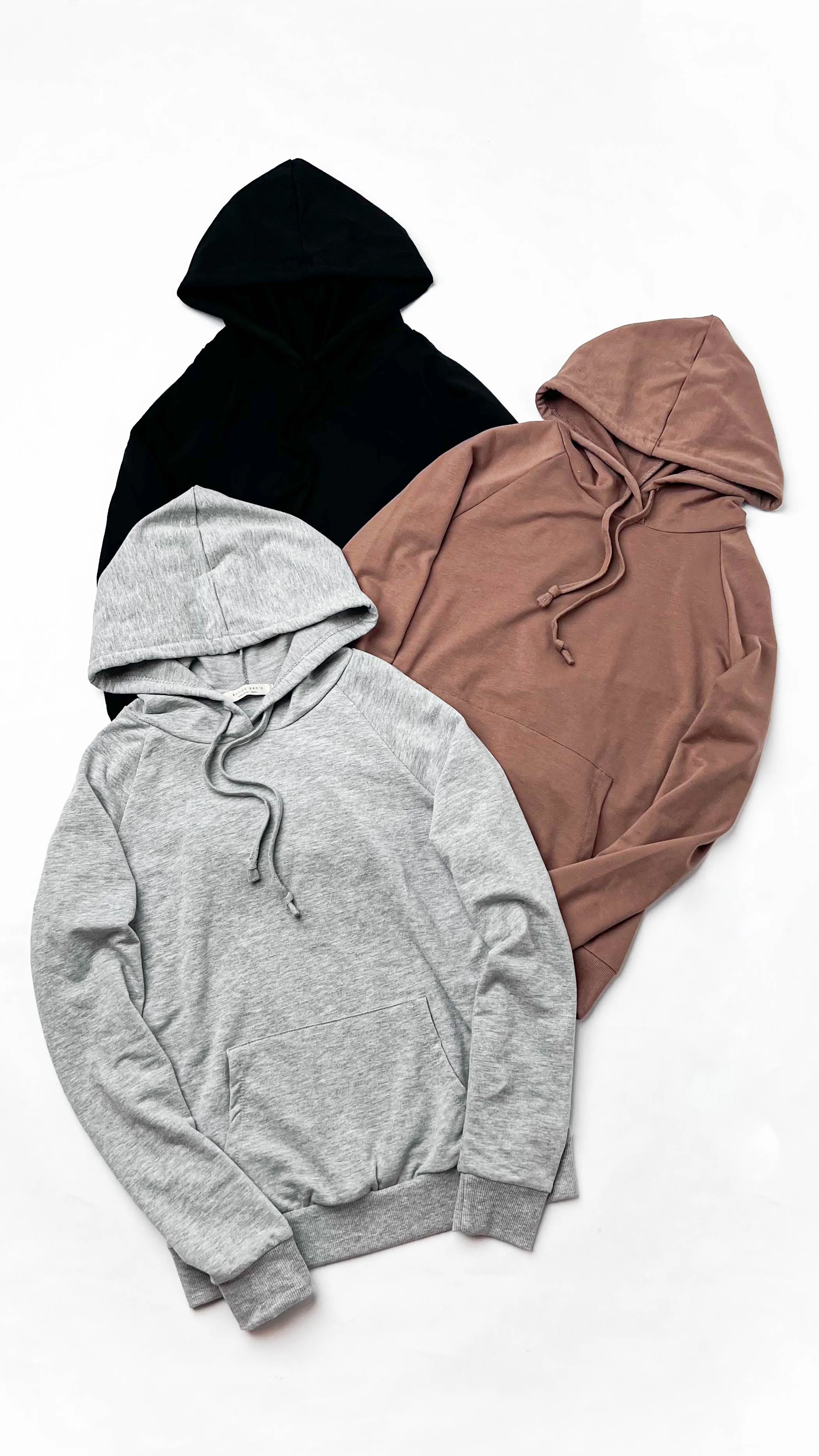 Heathered Grey French Terry Lightweight Drawstring Hoodie