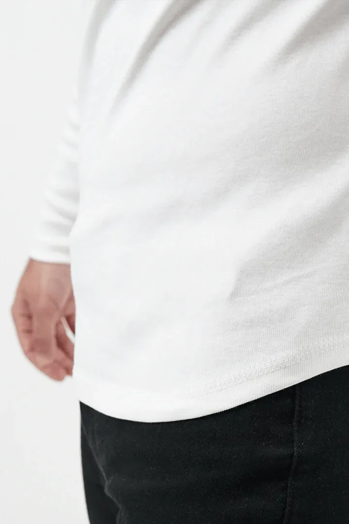 Henley Full Sleeves T-shirt - White