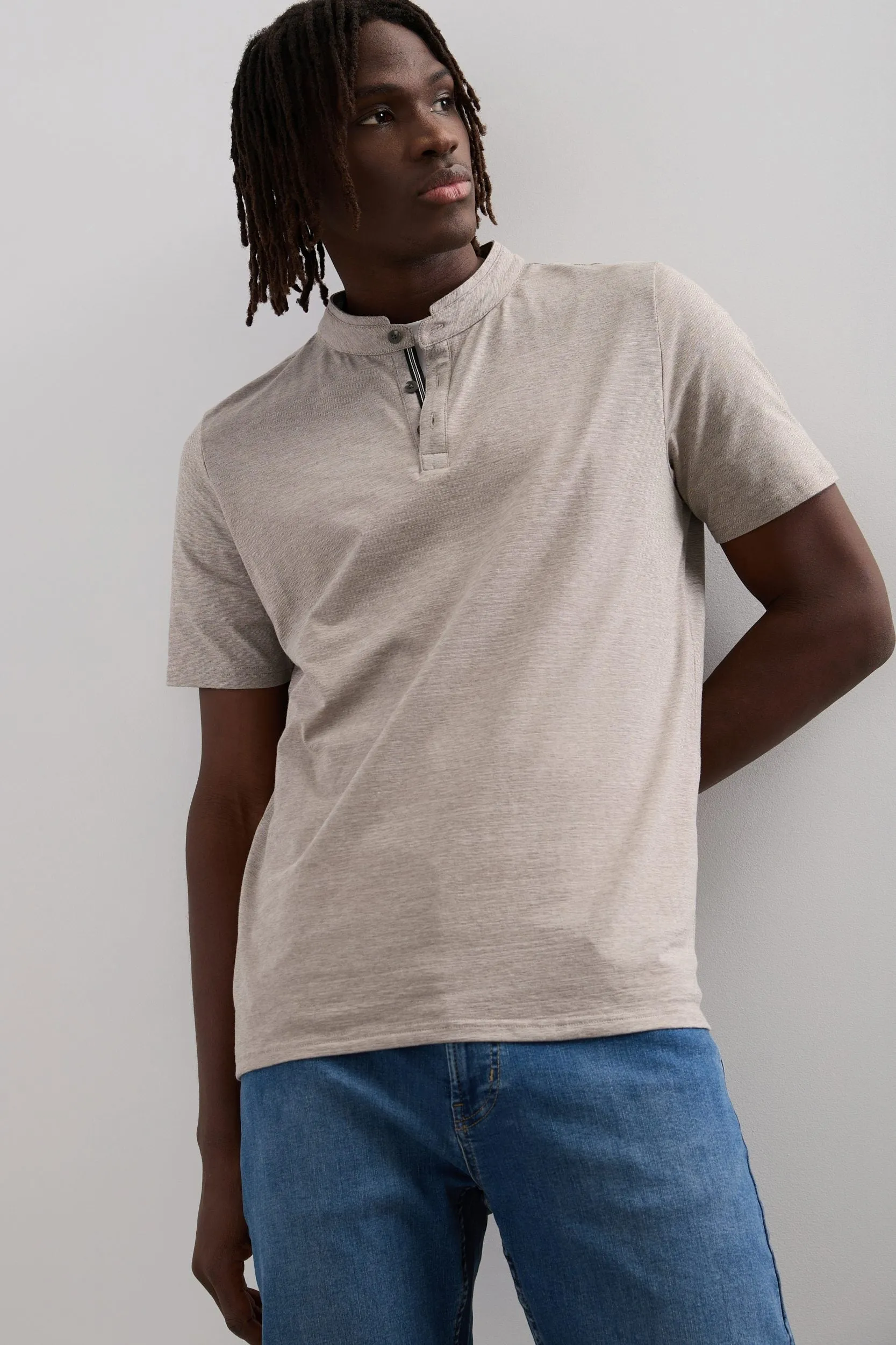 Henley T-Shirt With Neck Detail