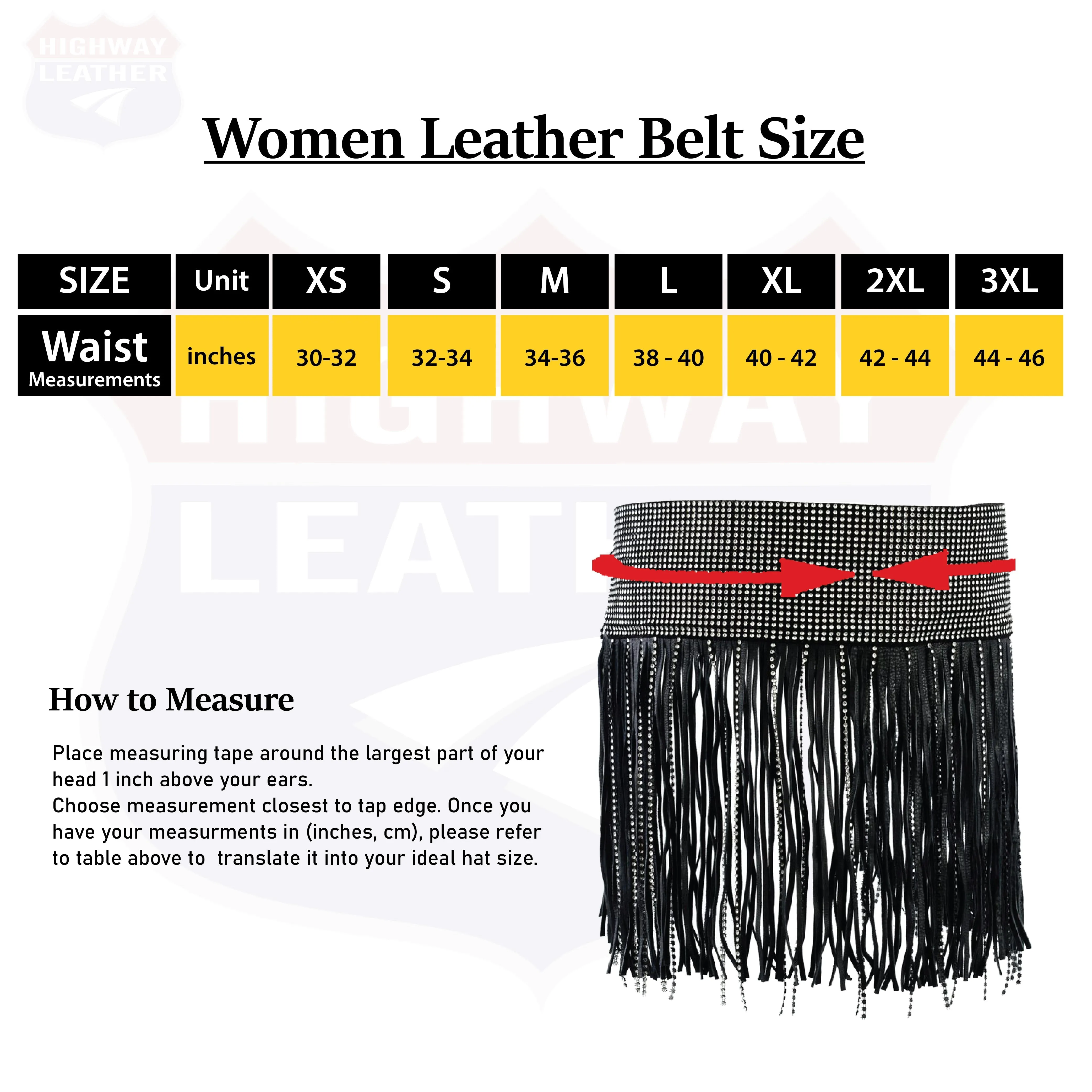 HL90260BLING Women Leather Tassel Bling Hip Belt for Vintage Western Design Black Waist Belt