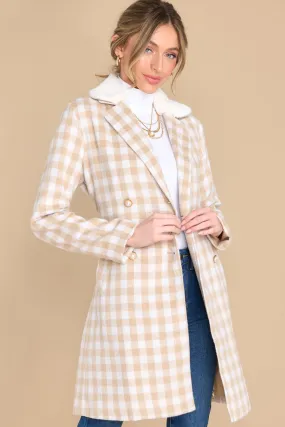 It's A Look Beige Plaid Coat