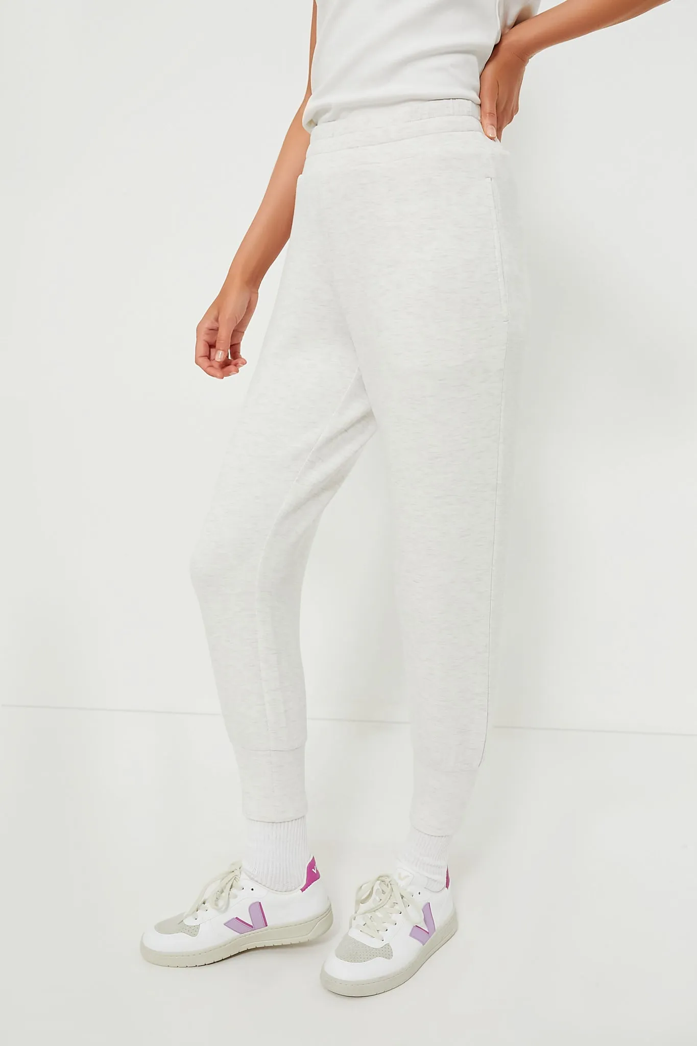 Ivory Marl The Slim Cuff Pant 25