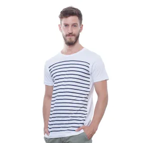 Izola Striped T - White/Navy