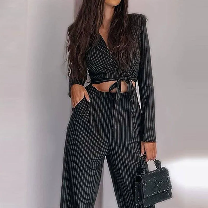 Kitty Even Keeled Pinstripe Trouser Pant Set