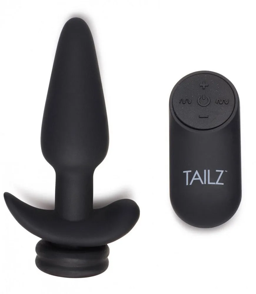 Large Vibrating Anal Plug with Interchangeable Bunny Tail