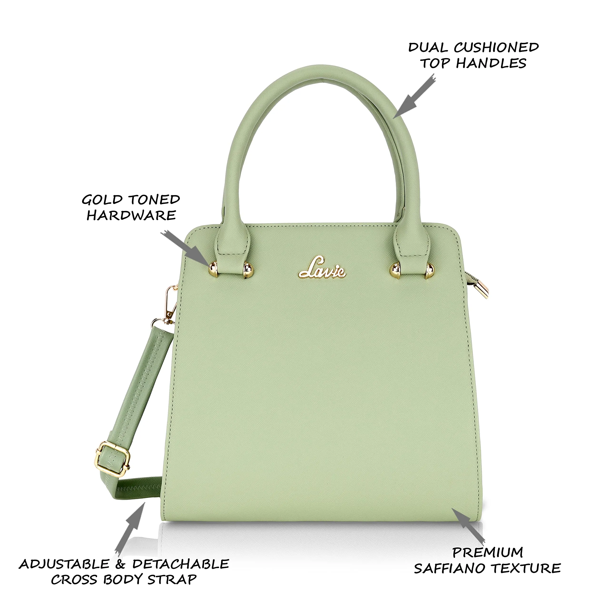 Lavie Women's Ushawu Satchel Bag Mint Ladies Purse Handbag