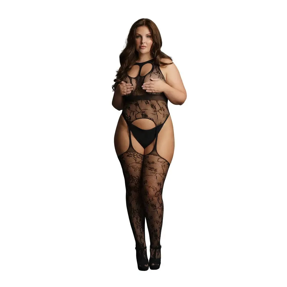 Le Desir Lace Black Plus Size Bodystocking Uk 14 to 20