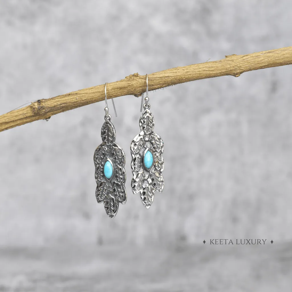 Leafy Wave - Turquoise Dangle