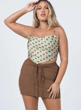 Leandra Mini Skirt Brown