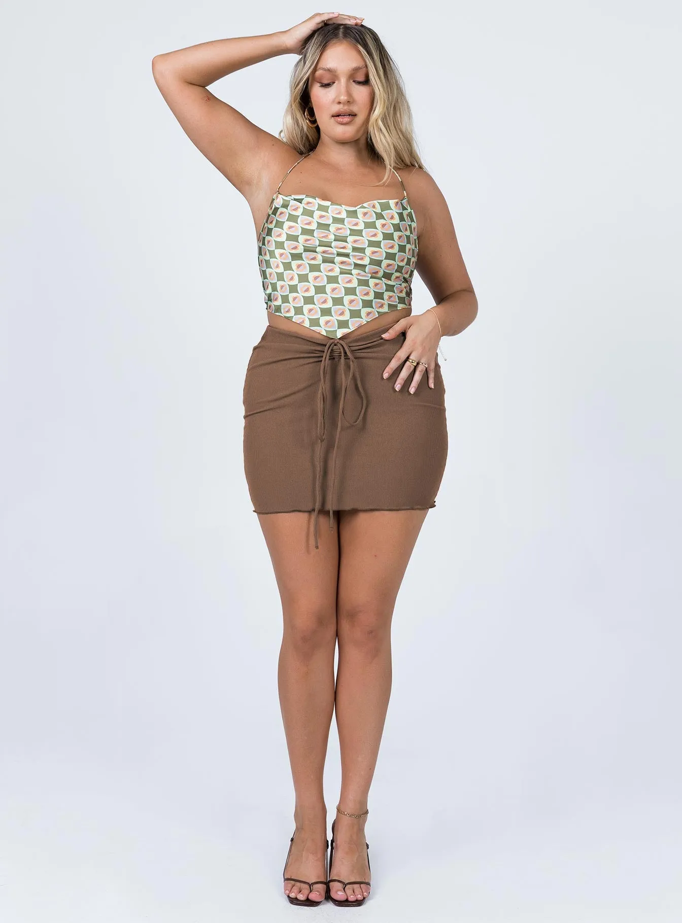 Leandra Mini Skirt Brown