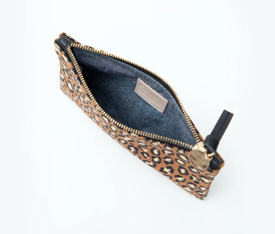 Leopard Suede Wallet Clutch