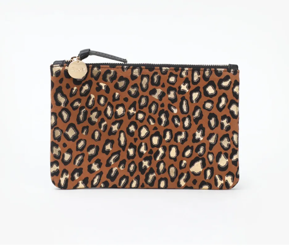 Leopard Suede Wallet Clutch