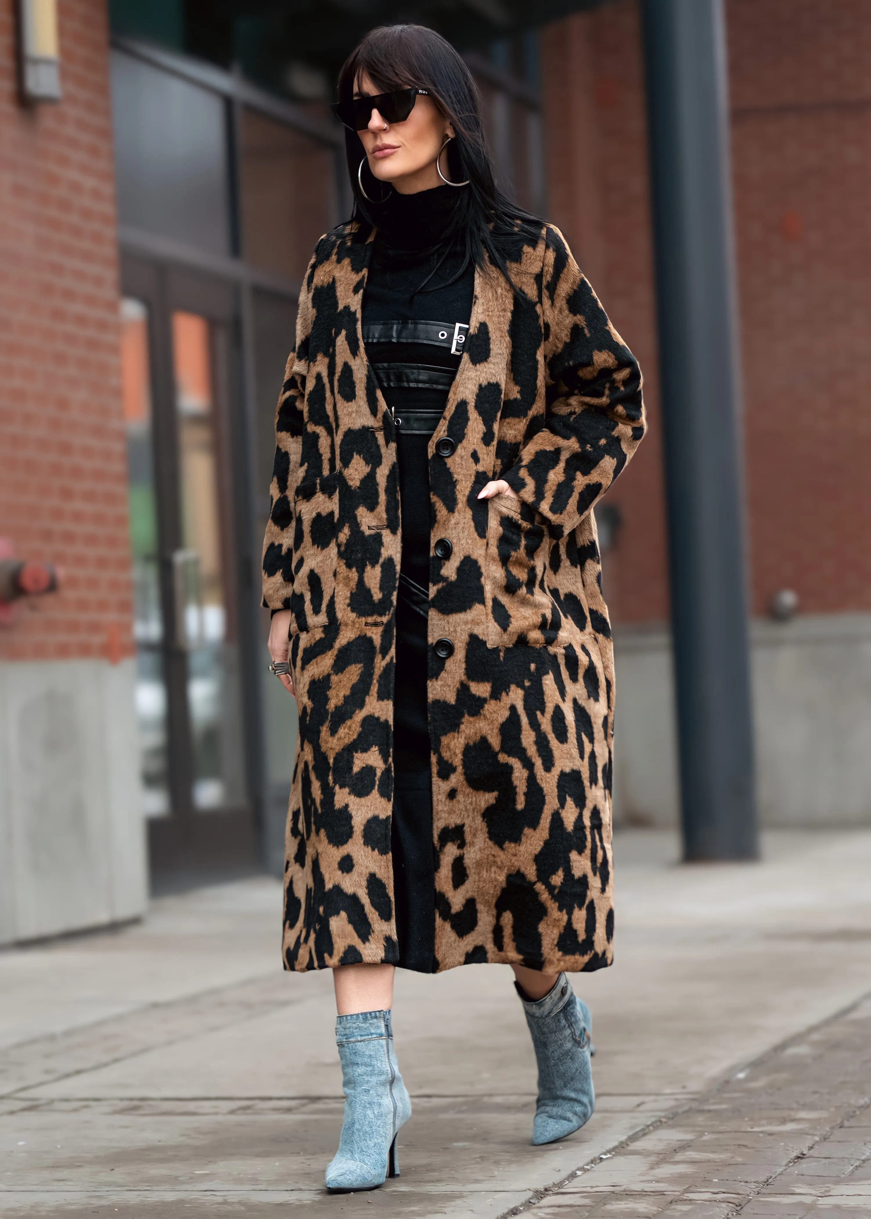 Lightweight Leopard Faux Fur Coat