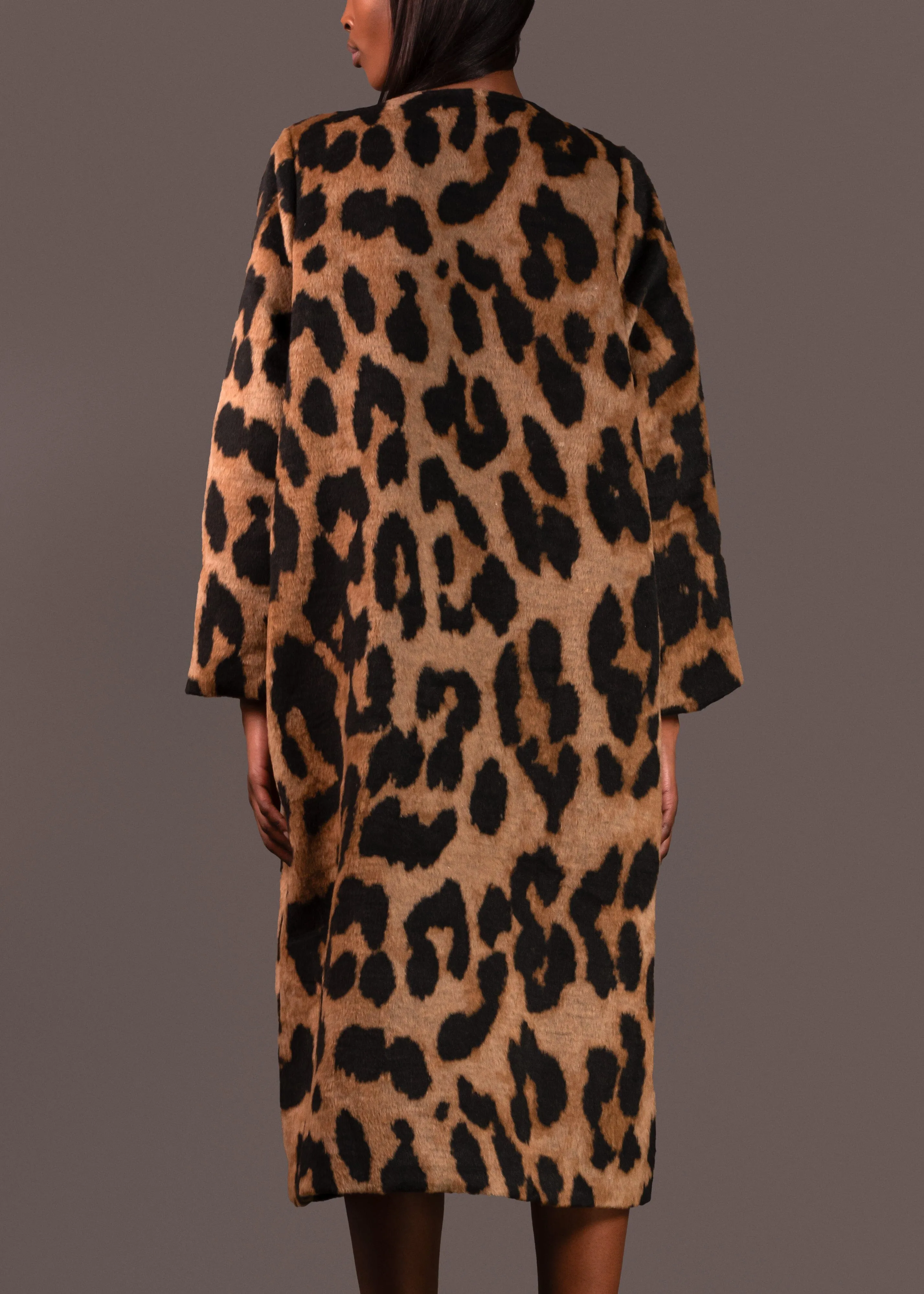 Lightweight Leopard Faux Fur Coat