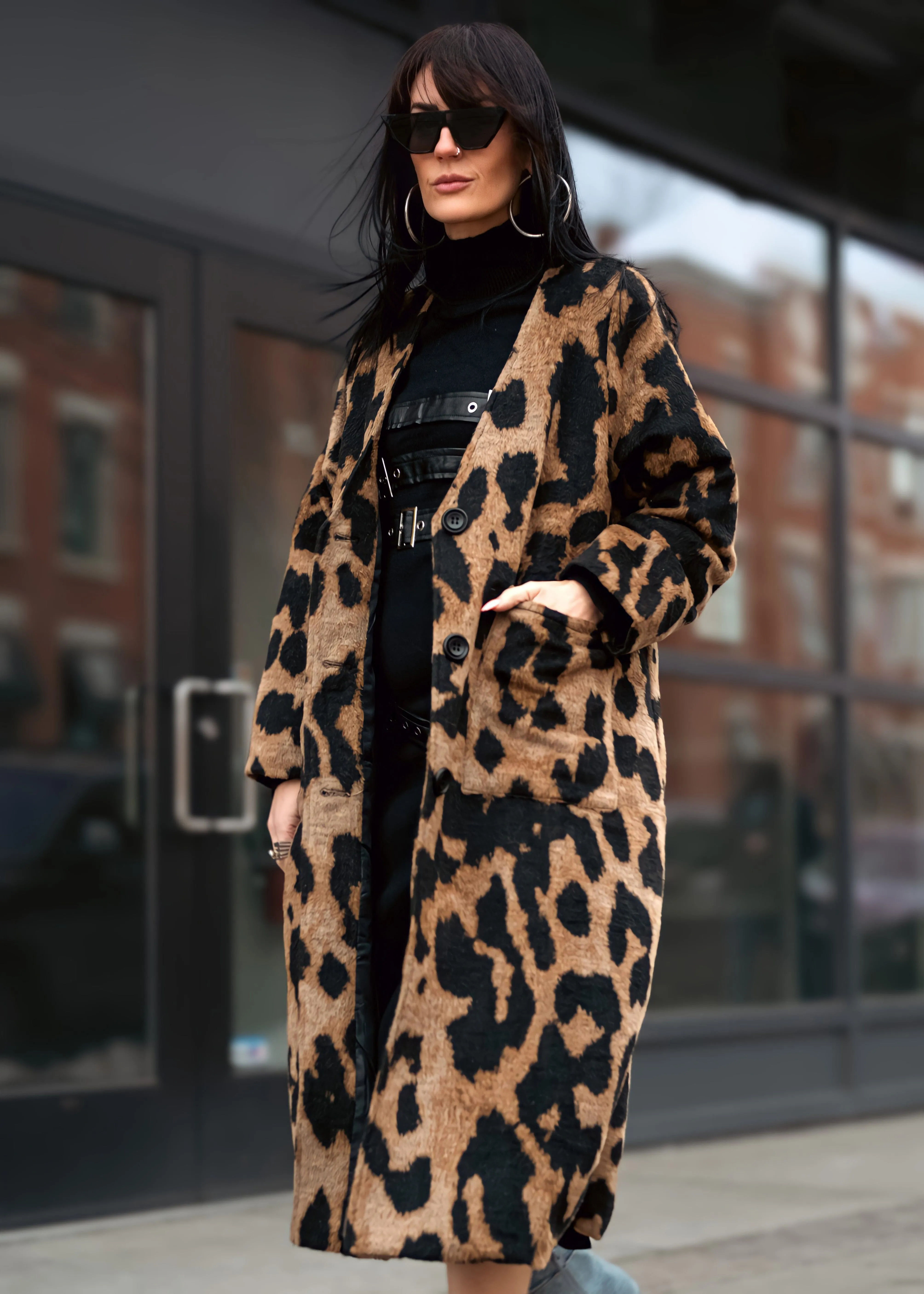 Lightweight Leopard Faux Fur Coat