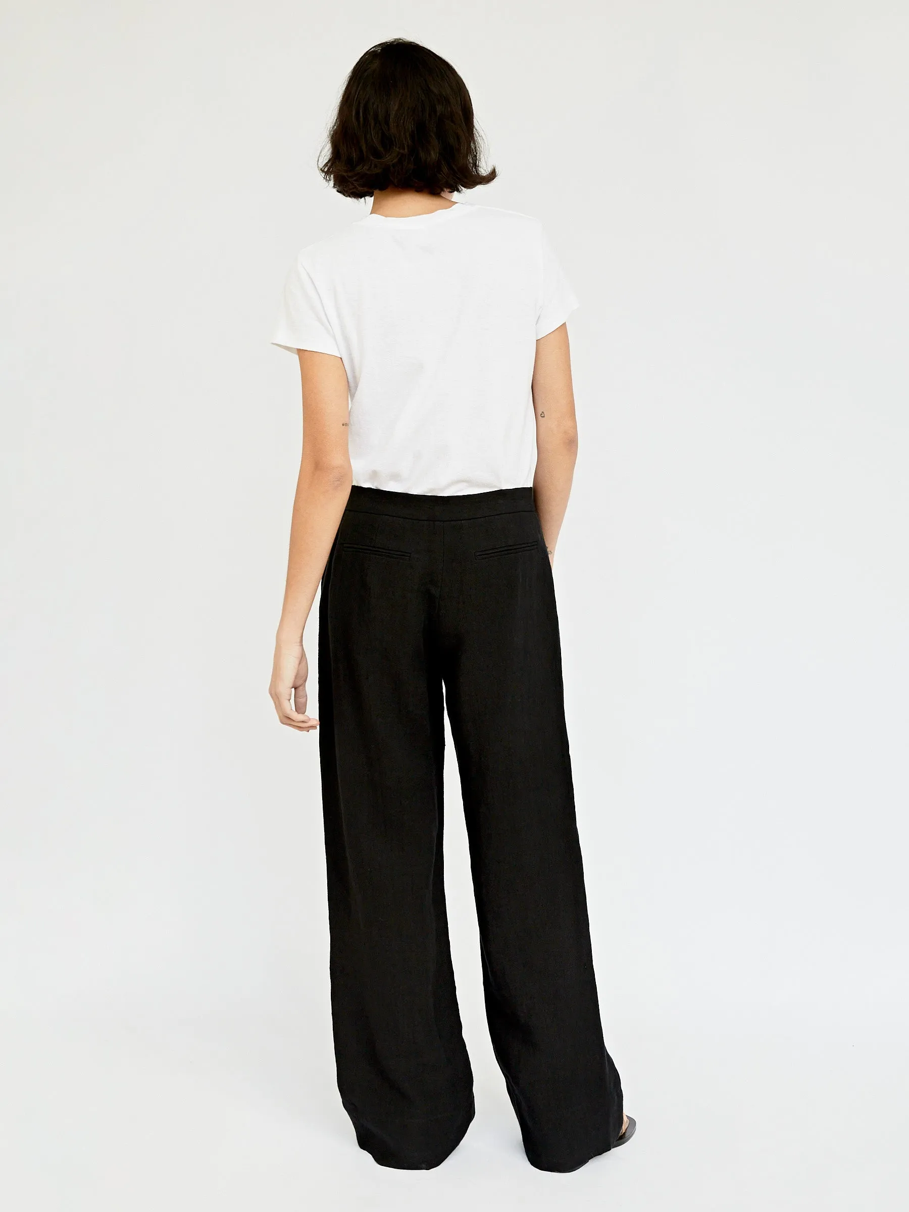 Linen Pleated Detail Trousers