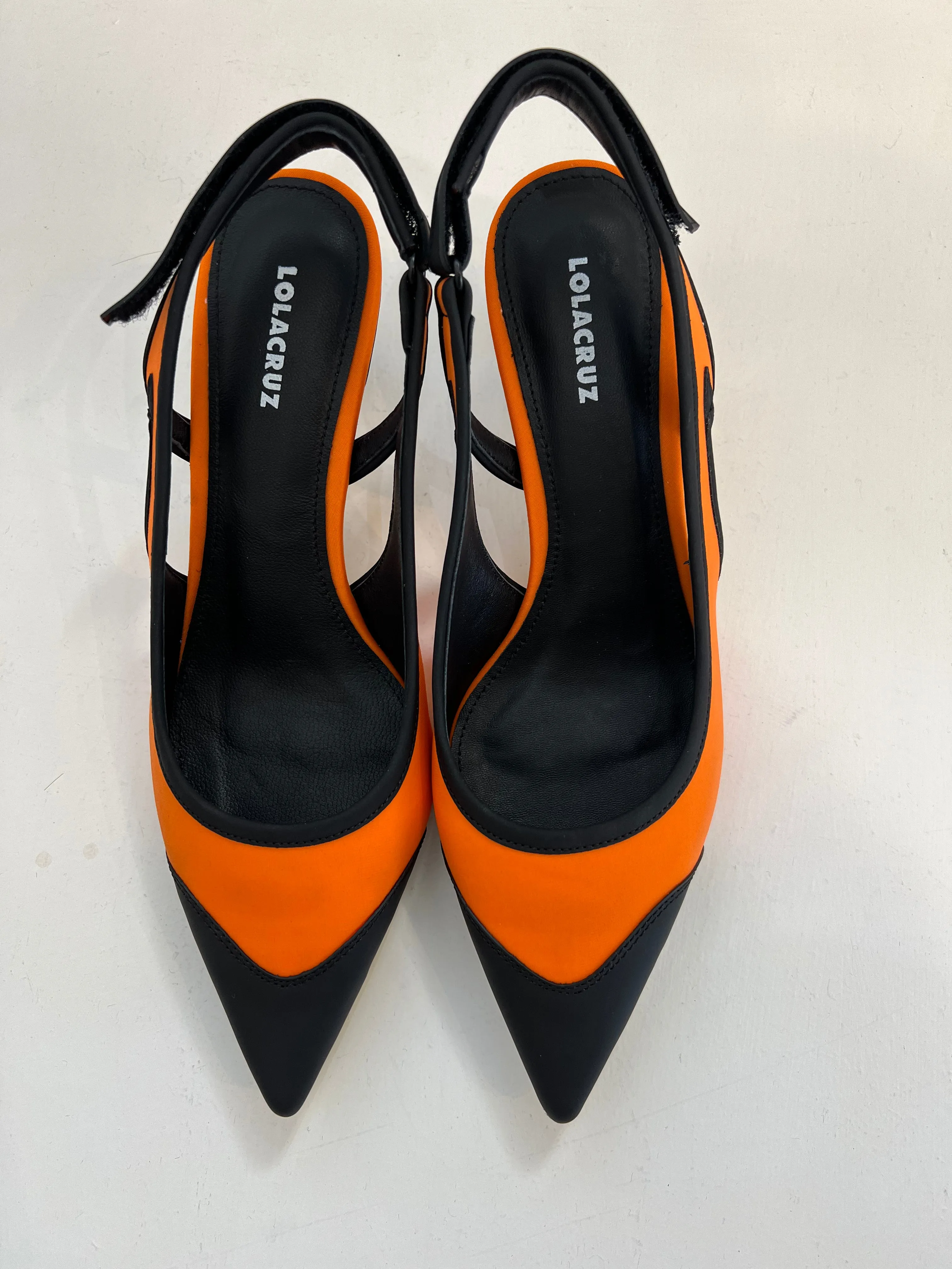 Lola Cruz Orange Neoprene Slingback