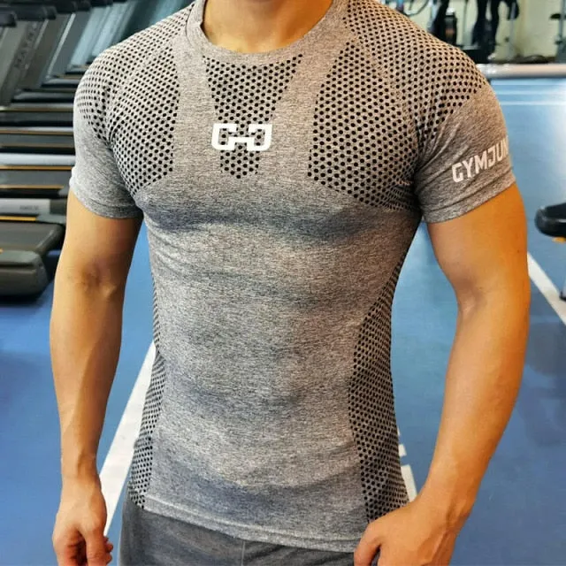 Long Sleeve T-shirt Men Running Sport Cotton Shirt Gym Fitness Training Shirt Male Bodybuilding Tee Tops