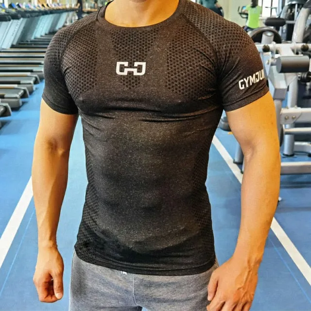 Long Sleeve T-shirt Men Running Sport Cotton Shirt Gym Fitness Training Shirt Male Bodybuilding Tee Tops