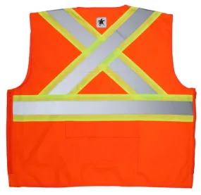 MCR Safety CSA,Survey Pocket, Orange Silv/Lime L