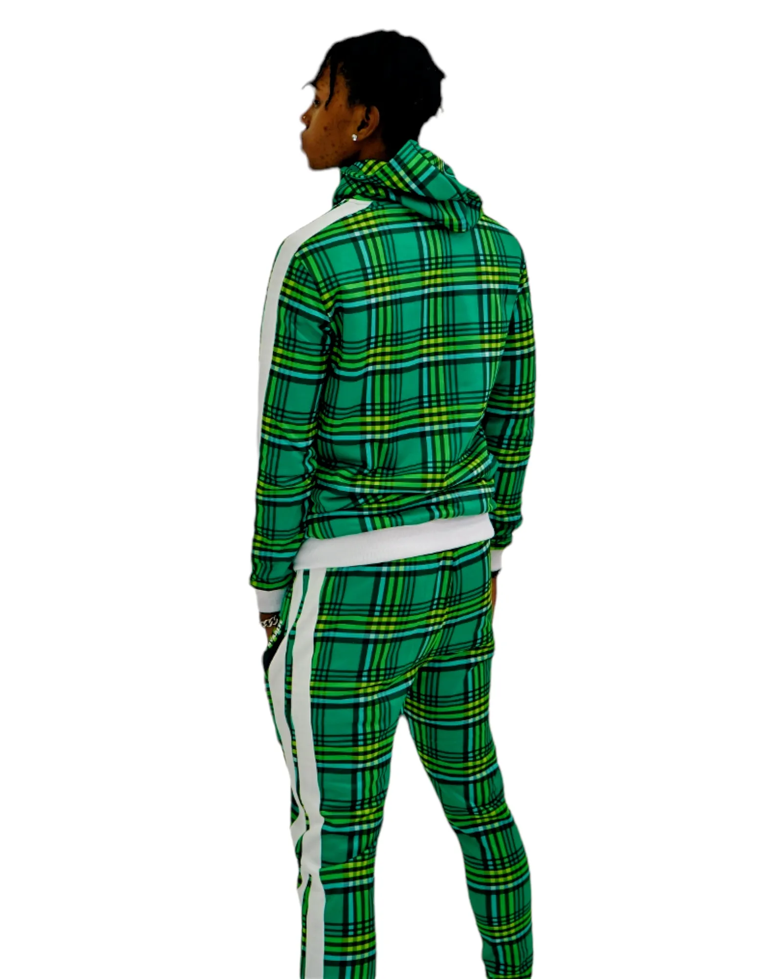 Men’s Slim-Fit Green Stripe Tracksuit Set – Sleek Design & Superior Comfort for Everyday Excellence