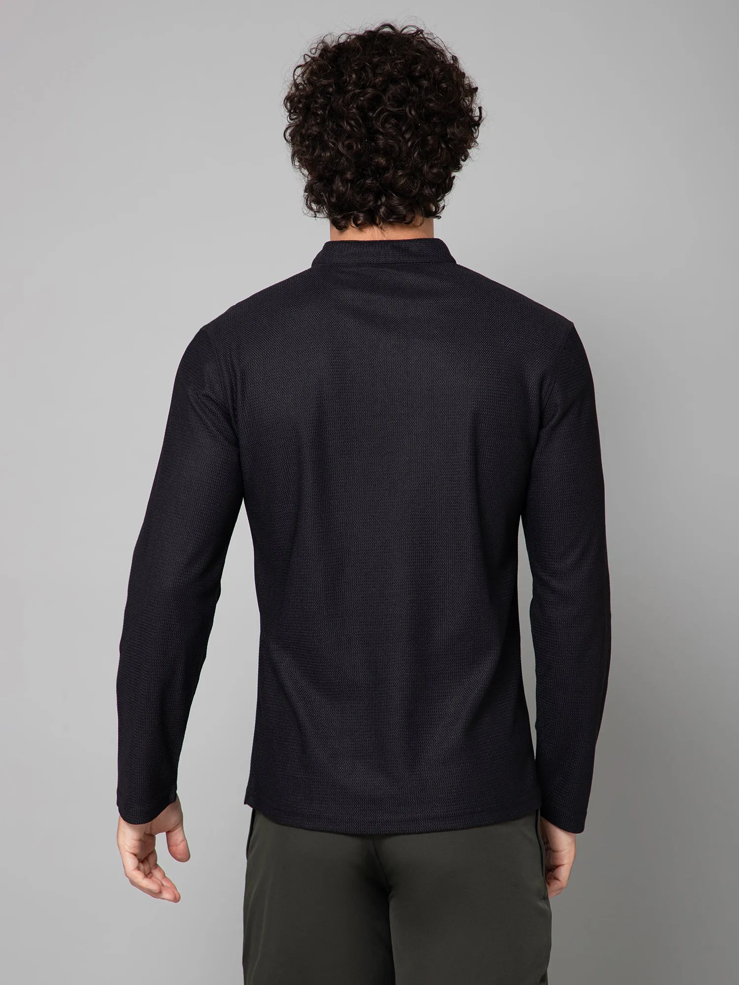 MINIMAL BUZZ THE HENLEY T-SHIRT-BLACK