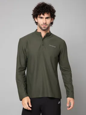 MINIMAL BUZZ THE HENLEY T-SHIRT-OLIVE