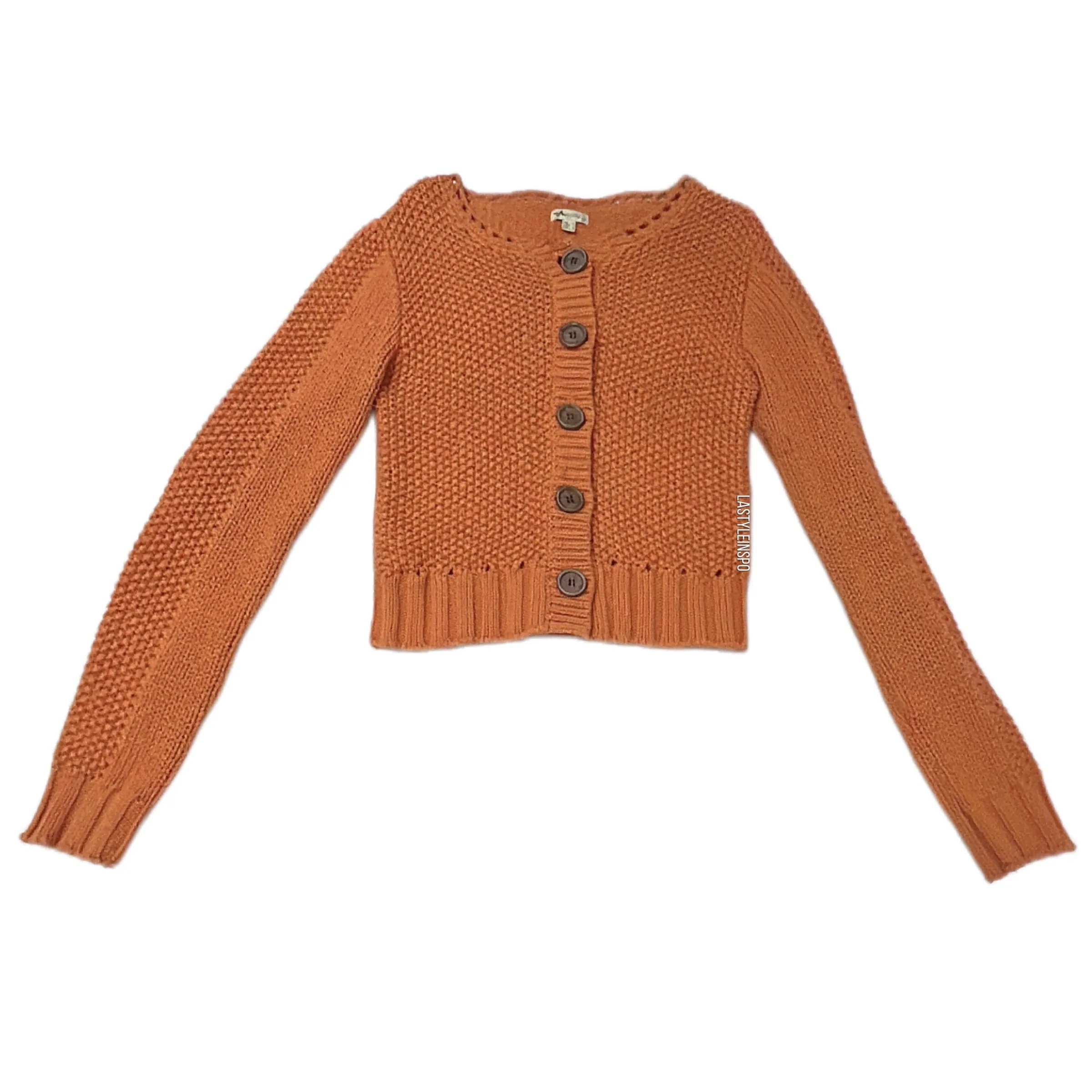 MNG Mango Buttoned Chunky Sweater in Orange Size Medium