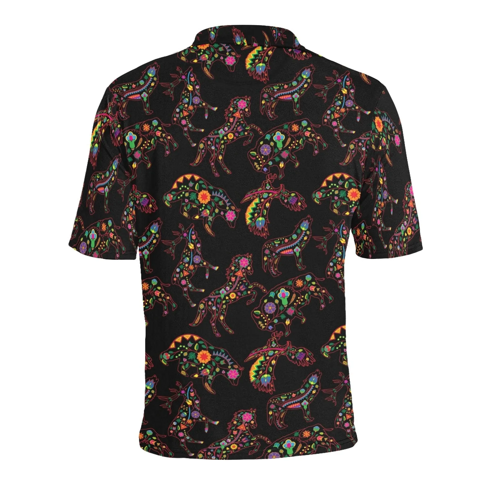 Neon Floral Animals Polo Shirt