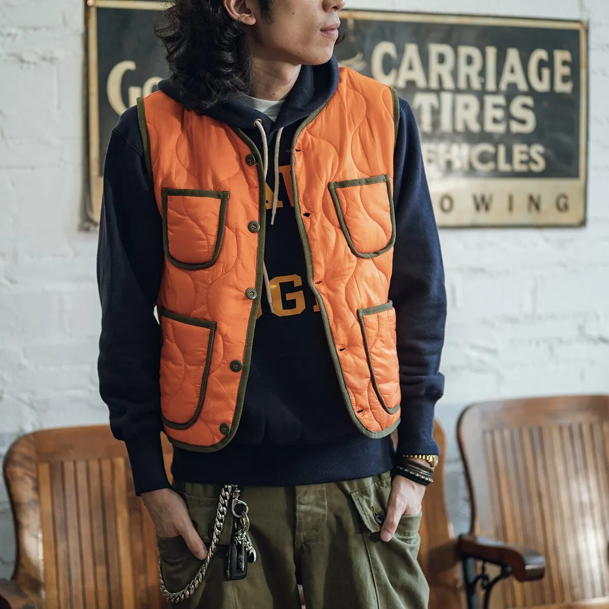 Non Stock Nylon Quilted Military Vest