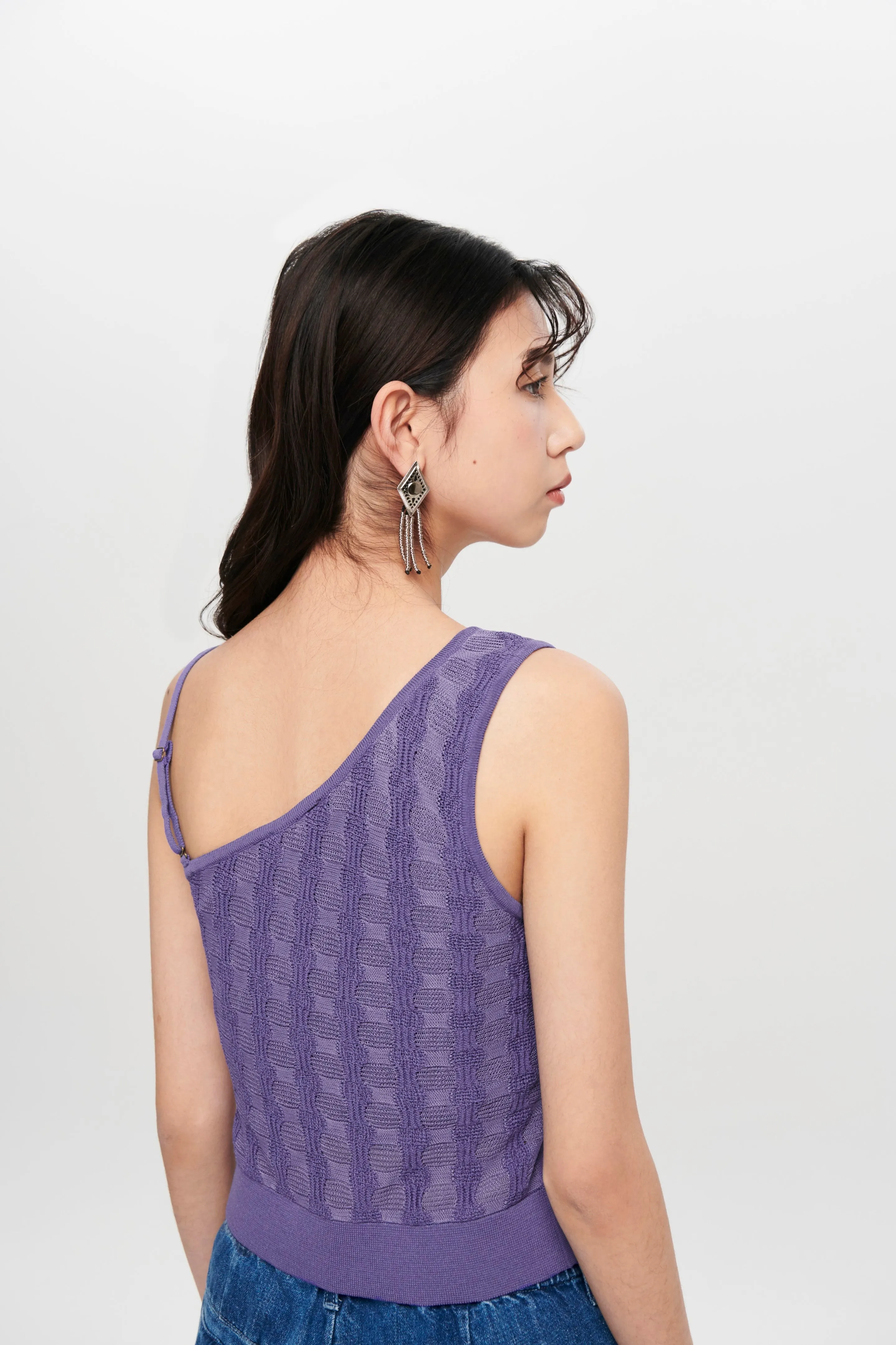 One Shoulder Knit Vest