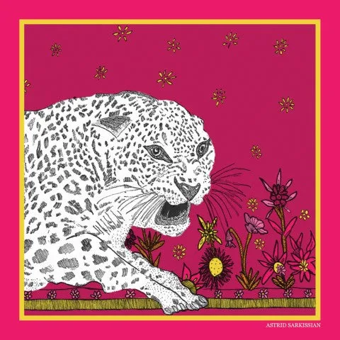 Panthera Pardus Ciscaucasia Pink Pocket Square