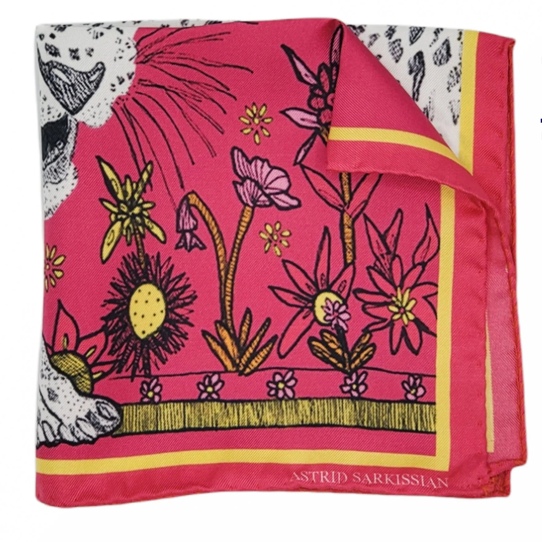 Panthera Pardus Ciscaucasia Pink Pocket Square