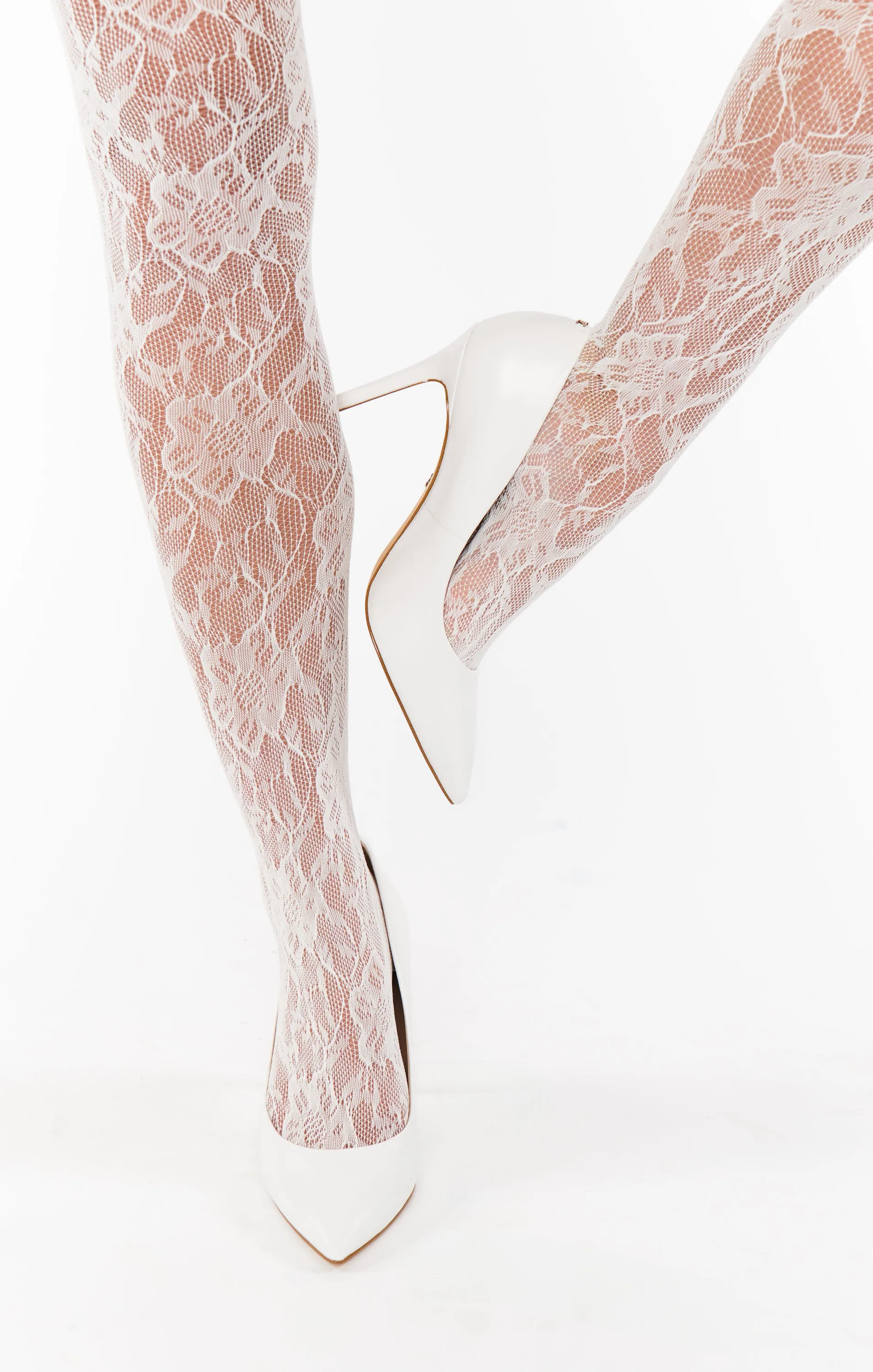 Petit Moments Lace Tights ~ White