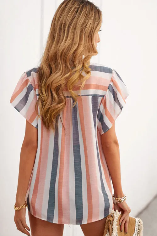 Pick Of The Season Striped Short Sleeve Top