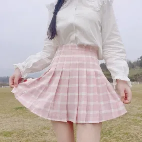 Pink Plaid School Girl Skirt