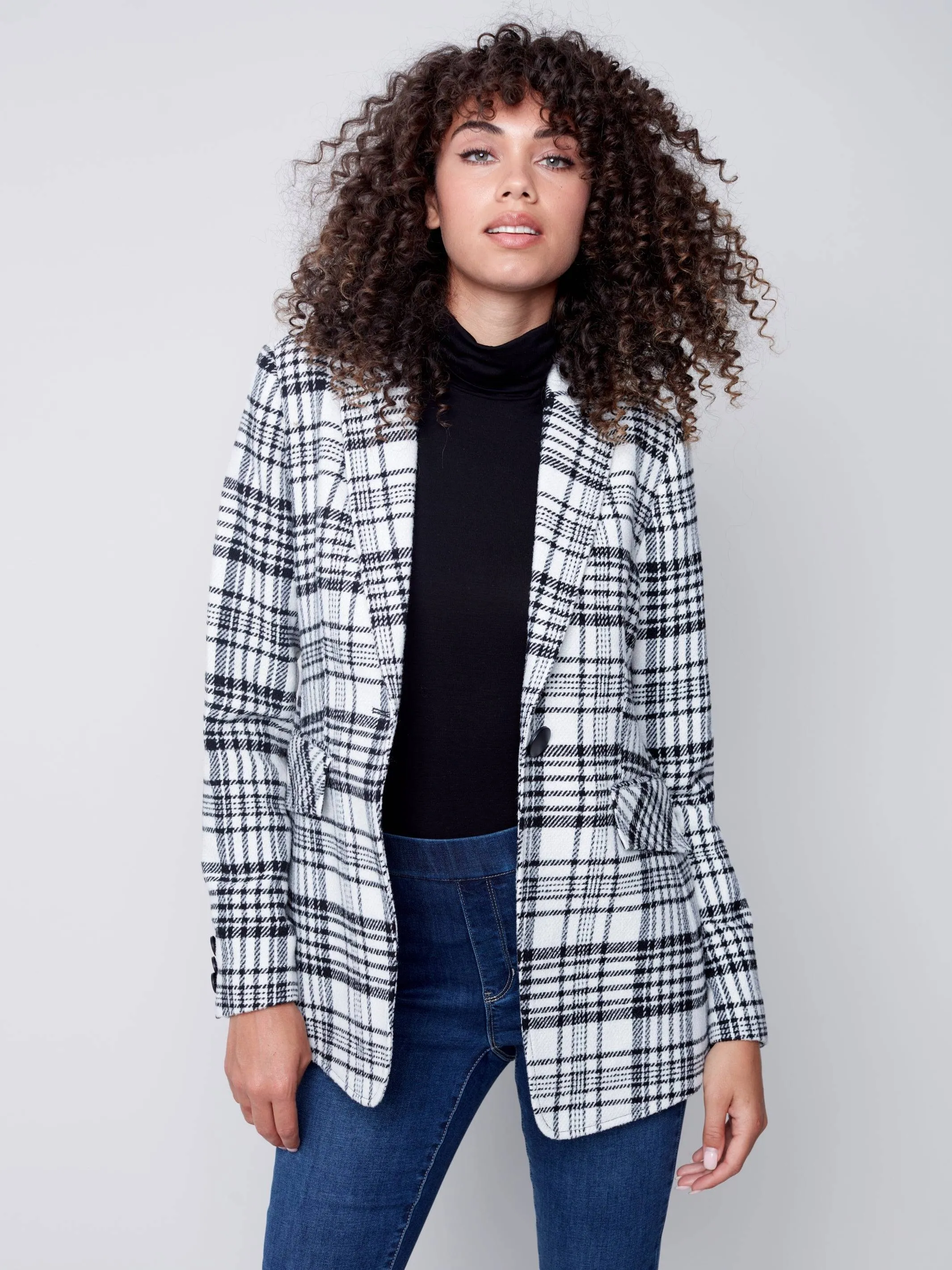 Plaid Long Blazer