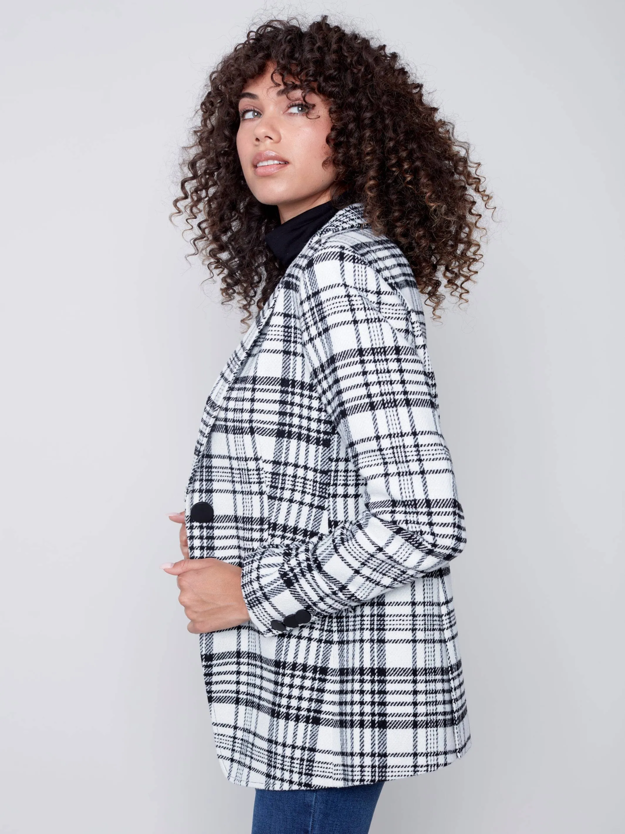 Plaid Long Blazer